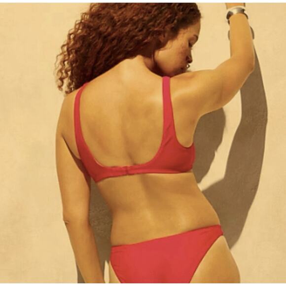 J. Crew Women’s Heritage Scoopneck Bikini Top BX611 Size XS In Blue NWT - Picture 2 of 5